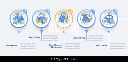 Data lake key concepts circle infographic template Stock Vector