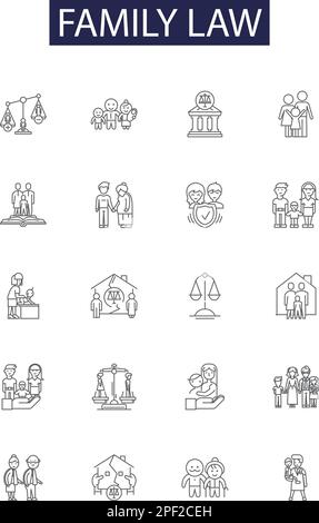 Divorce separation icons set. Outline set of divorce separation vector ...