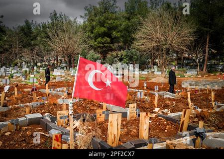 A Turkish Flag Seen Planted At The Cemetery. One Of The Most Damaged ...