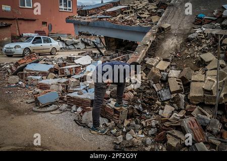 Gaziantep, Turkey. 16th Mar, 2023. A Man Seen At The Wreckage. One Of ...