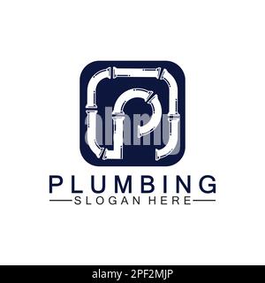 Letter P plumbing logo icon design vector Stock Vector