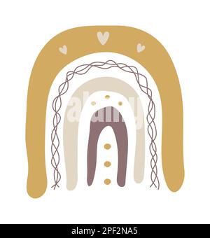 Cute boho rainbow in minimal style Stock Vector