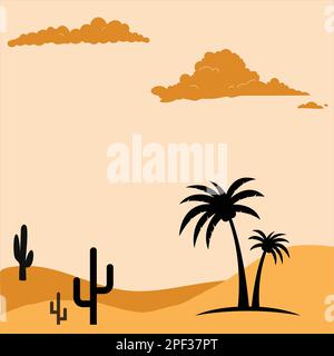 Desert background. Beautiful view of desert. Desert background design. Beautiful view of desert background Stock Vector