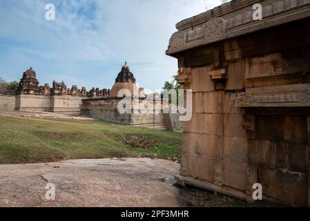 Raghunatha Temple on Malyavanta Hill in Hampi. Hampi, the capital of the Vijayanagar Empire, is a UNESCO World Heritage site. Stock Photo