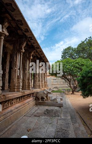 Raghunatha Temple on Malyavanta Hill in Hampi. Hampi, the capital of the Vijayanagar Empire, is a UNESCO World Heritage site. Stock Photo