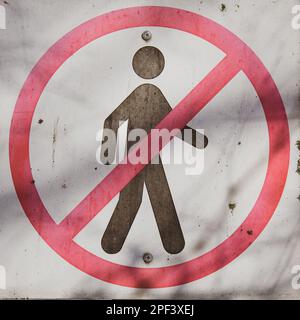 Sign with a man crossed out in halа Stock Photo