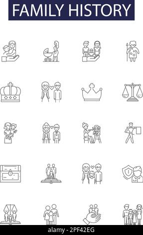 Ancestry or Genealogy Icon Set with Family Tree Album Web Header Banner ...