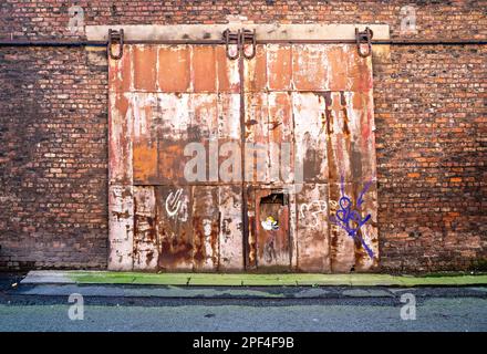 Heavy duty industrial sliding doors Stock Photo