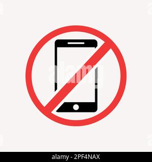 No mobile phone sign gray Stock Vector