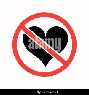 No Love. Forbidden love sing vector Stock Vector