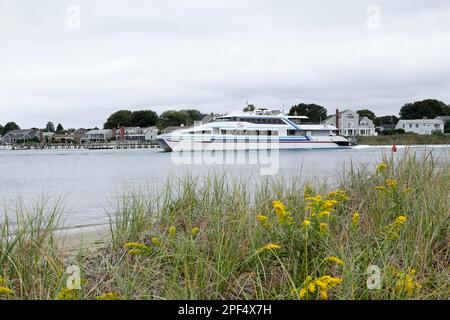 Ferryboat to Marthas Vineyard, Hyannis Port, Cape Cod, Atlantic Sea, Massachusetts, USA Stock Photo
