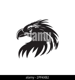 the silhouette of an eagle's head that has a simple but very clear shape depicts that it's an eagle's head eps 10 Stock Vector