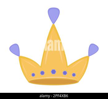 Crown, vector illustration in yellow and blue colors Stock Vector