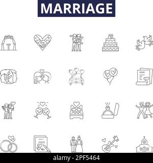 wedding vows line icon, outline symbol, vector illustration, concept ...