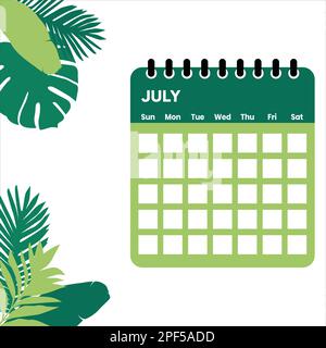 July month calendar Stock Vector