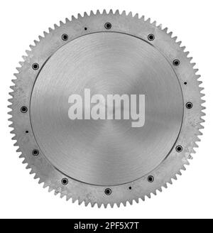 metal toothed gear, on white background, in insulation Stock Photo