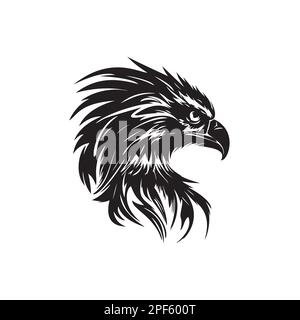 the silhouette of an eagle's head that has a simple but very clear shape depicts that it's an eagle's head eps 10 Stock Vector