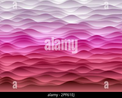 Abstract curves background. Smooth curves with gradients in purple and red colors. Captivating vector illustration. Stock Vector