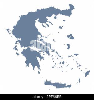 Greece map silhouette isolated on white background Stock Vector