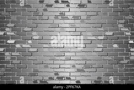 Shiny Gray brick wall - Illustration,  Shades of Gray brick wall vector Stock Vector