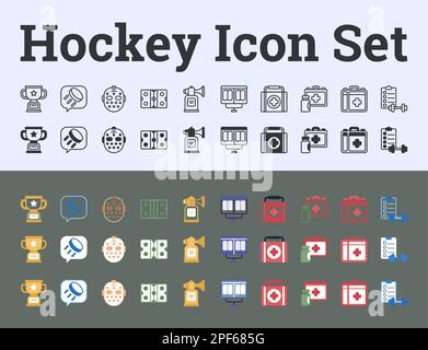 Hockey Action: Icon Set for Fans Stock Vector