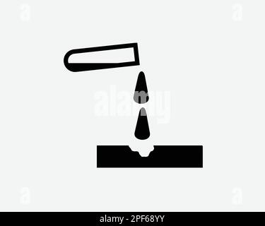 Corrosive Substance Icon Corrosion Chemical Hazard Danger Black White Silhouette Symbol Sign Graphic Clipart Artwork Illustration Pictogram Vector Stock Vector