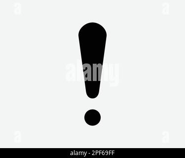 Exclamation Mark Warning Caution Alert Attention Hazard Black White Silhouette Sign Symbol Icon Clipart Graphic Artwork Pictogram Illustration Vector Stock Vector
