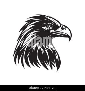 the silhouette of an eagle's head that has a simple but very clear shape depicts that it's an eagle's head eps 10 Stock Vector