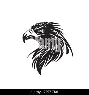 the silhouette of an eagle's head that has a simple but very clear shape depicts that it's an eagle's head eps 10 Stock Vector