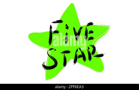 Graffiti Five star word on pink background. Hand drawnHand drawn. Vector Stock Vector