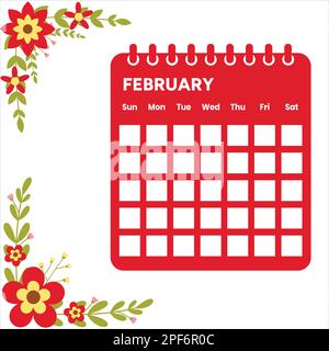 February month Calendar Stock Vector