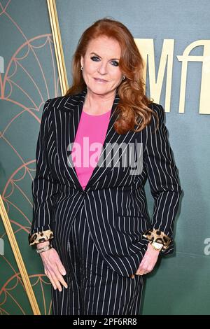 London, UK. 16th Mar, 2023. Sarah Ferguson, Duchess of York attending the premiere of Marlowe, at the Vue Cinema in Leicester Square, London Picture date: Thursday March 16, 2023. Photo credit should read Credit: Matt Crossick/Alamy Live News Stock Photo
