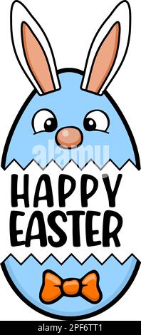 easter egg bunny with bow tie Stock Vector