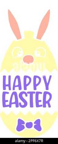 easter egg bunny with bow tie Stock Vector