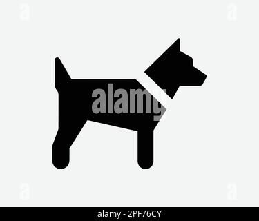 Dog Icon Puppy Pet Animal Cute Canine Side View Pup Doggy Black White Silhouette Symbol Sign Graphic Clipart Artwork Illustration Pictogram Vector Stock Vector