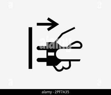 Pull Out Unplug Electrical Wall Plug Socket Disconnect Black White Silhouette Sign Symbol Icon Clipart Graphic Artwork Pictogram Illustration Vector Stock Vector
