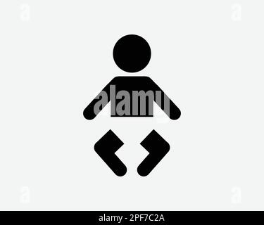 Infant Baby Newborn Child Children Kid Kids Stick Figure Black White Silhouette Sign Symbol Icon Graphic Clipart Artwork Illustration Pictogram Vector Stock Vector