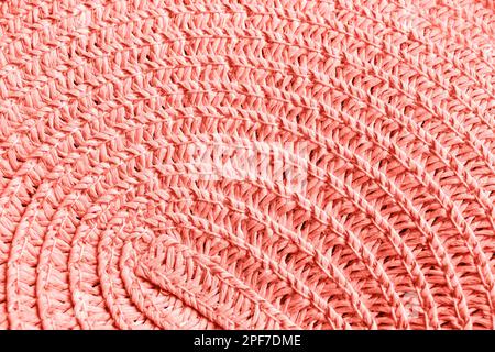 Closeup view of coral wicker texture Stock Photo