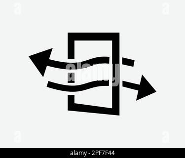 Window Ventilation Opening Ventilate Air Flow Airflow Black White Silhouette Symbol Icon Sign Graphic Clipart Artwork Illustration Pictogram Vector Stock Vector