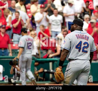 Mo Vaughn of the New York Mets waits to bat during a 2002 MLB