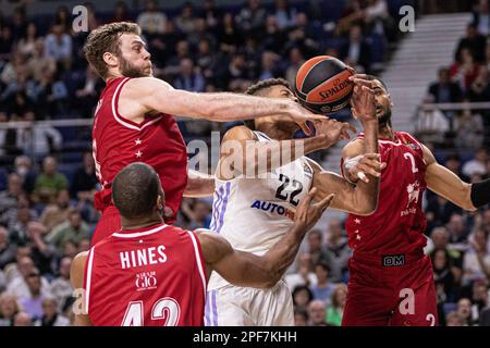 Madrid, Spain. 16th Mar, 2023. 16t March 2023; Wizink Center, Madrid, Spain, Turkish Airlines EuroLeague Real Madrid versus Olimpia Milano; 900/Cordon Press Credit: CORDON PRESS/Alamy Live News Stock Photo