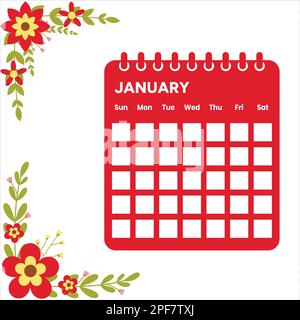 January month Calendar Stock Vector