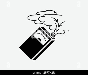 Gas Detector Equipment Device Measuring Tool Meter Machine Black White Silhouette Symbol Icon Sign Graphic Clipart Artwork Illustration Pictogram Vect Stock Vector