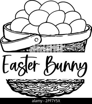 easter egg basket monogram Stock Vector