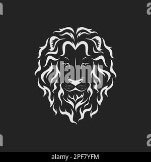 Vector of male lion head design on black background. Wild Animals. Stock Vector