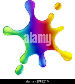 Paint Splash Rainbow Color Splat Design Splatter Stock Vector