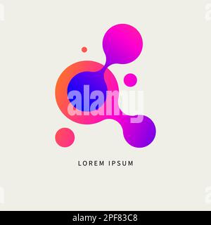 Scientific logo, set of abstract color bubbles. Science icon, logotype Stock Vector