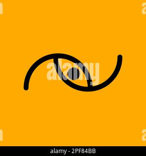 Eye, organ of vision icon. Medical clinic, lasik line minimal logo. Abstract tattoo Stock Vector