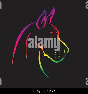 Vector of a dog head (Great Dane) design on black background. Pet. Animals. Stock Vector