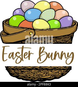 easter egg basket monogram Stock Vector